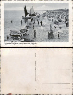 Ansichtskarte Ahlbeck (Usedom) Strandleben, Seebrücke, Segelboote 1931 - Other & Unclassified