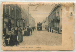 59 - Quesnoy Sur Deule - Rue D'Ypres - Animée - Tramway - CPA - Oblitération Ronde De 1911 - Etat Carte Qui Se Décolle E - Sonstige & Ohne Zuordnung