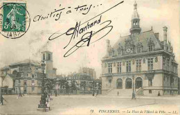 94 - Vincennes - La Place De L'Hôtel De Ville - Animée - Oblitération Ronde De 1908 - CPA - Voir Scans Recto-Verso - Vincennes