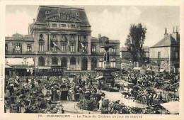 50 - Cherbourg - La Place Du Château Un Jour De Marché - Animée - CPA - Carte Neuve - Voir Scans Recto-Verso - Cherbourg