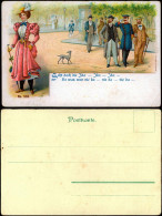 Ansichtskarte  Künstlerkarte - Militär Litho AK Dame, Herren, Soldat 1908 - Ohne Zuordnung