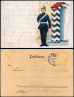 Litho AK Künstlerkarte - Militär Wache Soldaten Auf Posten 1901 - Ohne Zuordnung