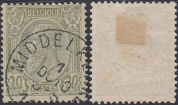 Belgique 1886 - Timbre Oblitéré. COB Nr.: 47. Oblitération: MIDDELKERKE........... (EB) DC-12568 - 1893-1900 Schmaler Bart
