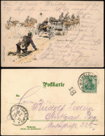 Ansichtskarte  Künstlerkarte - Militär Batterie Galopp! Militaria 1909 - Unclassified