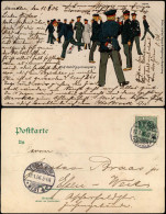 Ansichtskarte  Künstlerkarte - Militär Militaria - Auf Dem Kasernenhof 1906 - Unclassified