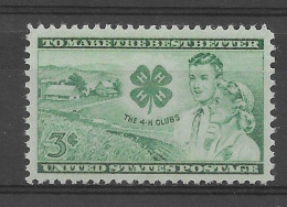 USA 1952.  4H Club Sc 1005  (**) - Unused Stamps