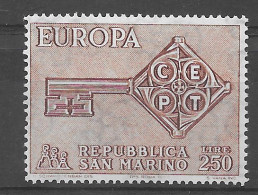San Marino 1968.  Europa Mi 913  (**) - Nuevos