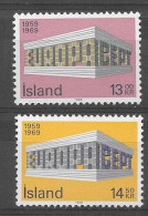 Islandia 1969.  Europa Mi 428-29  (**) - Unused Stamps