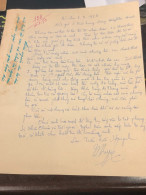 Soth Vietnam Letter-sent Mr Ngo Dinh Nhu -year-18/5/1953 No-123- 1 Pcs Paper Very Rare - Historische Dokumente