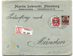 Germany Nuernberg R-letter To Munich 1921 - Lettres & Documents