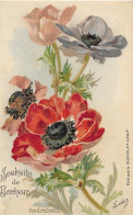 Thèmes > Fleurs Illustrateur Eudes Anémones Souhaits De Bonheur Publicité Chocolat Louis Aquarelle - Bloemen