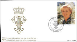 3683 - FDC - 70ste Verjaardag Van H.M. Koningin Paola P1600bis - 2001-2010