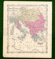 ST-IT Austria, Italia Con Turchia Europea E Grecia 1864 Cm.33,5 X 29 - Stampe & Incisioni