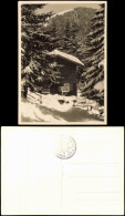 Ansichtskarte  Schnee/Eis Stimmungsbild, Berg Hütte Berglandschaft 1960 - Ohne Zuordnung