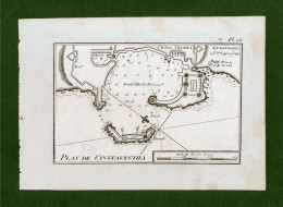 ST-IT CIVITAVECCHIA Roma -Plan De Civitavecchia ROUX 1795~ CARTA NAUTICA Con Profondità Del Mare - Estampes & Gravures