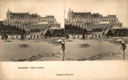 CARTE STEREO BIARRTZ PLAGE ET CASINO - Stereoskopie