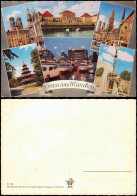 Ansichtskarte München Mehrbildkarte Mit Stadtteilansichten 1960 - Muenchen