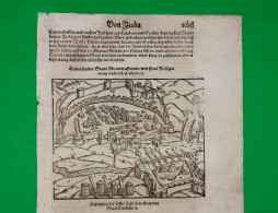 ST-IT CIVITELLA DEL TRONTO (Teramo) 1592 Sebastian Münster Cosmographia Universalis Assedio Del 1557 Alla Fortezza - Stampe & Incisioni