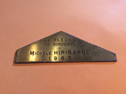 Ancienne Petite Plaquette Comémorative Association Sportive La Fléche 33 Bordeaux Gironde St Michel 1965 - Other & Unclassified