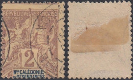 Nouvelle Calédonie 1892 - Timbre Oblitéré. Yvert Nr.: 42. Piquage à Cheval. PAS COMMUN... (EB) DC-12572 - Used Stamps