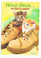 CPSM / CPM Dentelée 10.5 X 15  Chaussure Chat (31)  2 Chatons   "Nous Deux...on Fait La Paire" - Gatos