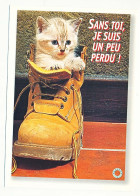 CPSM / CPM 10.5 X 15 Chaussure  Chat (32)  Chaton   "Sans Toi, Je Suis Un Peu Perdu!" Feeling - Chats