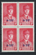France Stamps | 1941 | Pétain Overprinted 90c | MNH #500 (block Of 4) - Nuevos