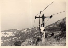 Photographie Photo Vintage Snapshot Italie Italia Anacapri Télésiège - Lugares