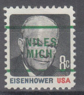 USA Precancel Vorausentwertungen Preo Locals Michigan, Niles 256, Green Print - Precancels