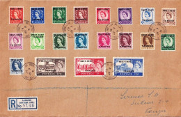 TANGER 1957-REGISTERED COVER WITH COMPLETE SET-RARE! - Morocco Agencies / Tangier (...-1958)