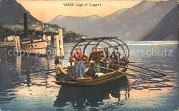 11676810 Lugano TI Lago Di Lugano Frauen Auf Boot Dampfer Lugano - Other & Unclassified