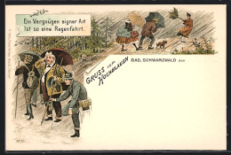 Lithographie Badenweiler, Regenschauer Am Hochblauen  - Badenweiler