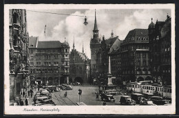 AK München, Marienplatz Mit Strassenbahn  - Strassenbahnen