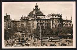 AK München, Strassenbahn Vor Justizpalast  - Tramways