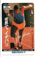 Ben Johson  Sport Jeux Olympique Télécarte VISA Japon  Phonecard  (K 338) - Giochi Olimpici