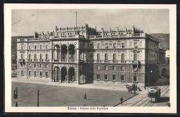 AK Trieste, Palazzo Della Prefettura, Strassenbahn  - Tranvía