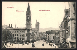 AK Zittau, Strassenbahn Am Johanneum In Der Bautznerstrasse  - Zittau