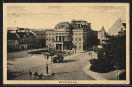 AK Bratislava, Stadtplatz Mit Strassenbahn  - Tranvía