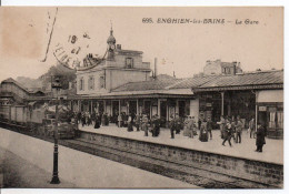 Carte Postale Ancienne Enghien Les Bains - La Gare - Chemin De Fer - Enghien Les Bains