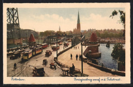 AK Rotterdam, Koninginnebrug Vanaf V. D. Takstraat, Strassenbahn  - Tramways