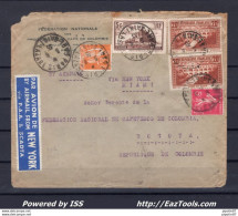 FRANCE LETTRE PAR AVION POUR BOGOTA AFF 46.05Fr DONT PONT DU GARD DU 05/06/1935 - Storia Postale