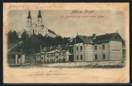 AK Maria Trost, Ortsansicht Mit Bahnhof Der Elektrischen Bahn, Strassenbahn  - Tramways