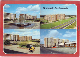 Greifswald Brunnen Am Ambulatorium, Hochhäuser (2), Hochhaus Und Sporthalle 1987 - Greifswald