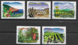 France 2009 Oblitéré Autoadhésif   N°  304 - 305 - 306  - 311 - 314   "   Flore Des Régions  Du Sud   " - Used Stamps
