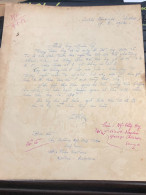 South Vietnam Letter-sent Mr Ngo Dinh Nhu -year-29/8/1953 No-352- 1 Pcs Paper Very Rare - Historical Documents