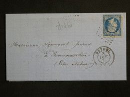 DO 5 FRANCE   BELLE  LETTRE   1860 RETHEL A  ROMENROTIN +N°14    + AFF. INTERESSANT++ - 1849-1876: Klassik