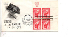 NATIONS UNIES FDC 1959 POSTE AERIENNE - FDC