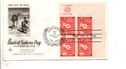 NATIONS UNIES FDC 1958 JOURNEE DES NATIONS UNIS - FDC