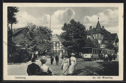 AK Duisburg, Gasthaus Zum Monning Mit Strassenbahn  - Tramways