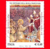 ITALIA - Usato - 2008 - 800 Anni Della Regola Francescana - La Conferma Della Regola, Affresco Di Giotto - 0,60 - 2001-10: Afgestempeld